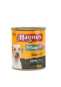 Alimento Úmido Lata Patê Magnus Cães Sênior sabor Frango 280g