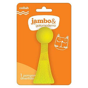 JG10005N - Brinquedo Jambo Gato Moderno Pompom Amarelo
