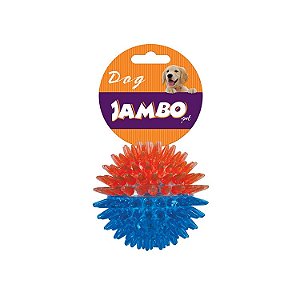 Bola Jambo TPR Espinho Dual Azul e Laranja