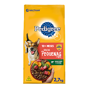 Ração Seca Pedigree Cães Adultos Raças Pequenas sabor Carne e Vegetais