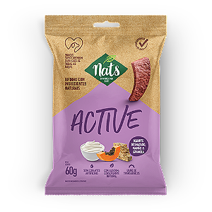 Bifinhos Nats Cães Active sabor Granola, Iogurte Desnatado e Mamão