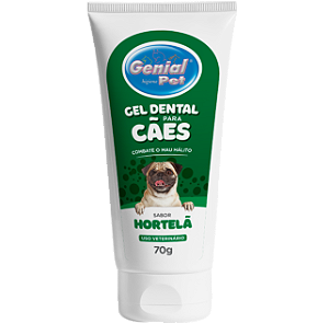 Gel Dental Genial Pet Cães sabor Hortelã 70g
