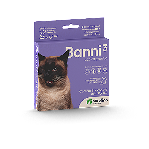 Endoparasiticida Ourofino Banni³ Gatos entre 2,6 a 7,5kg