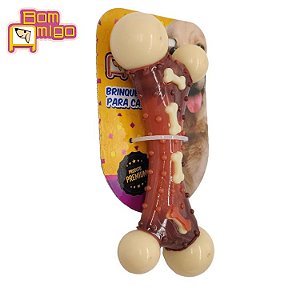 W9138 Brinquedo Bom Amigo Dog Osso Flatter G com Aroma de Bacon