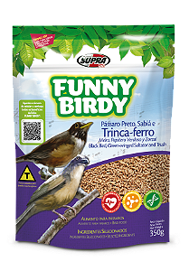 Alimento Completo Seco Funny Birdy Pássaro Preto, Sabiá e Trinca-ferro 350g