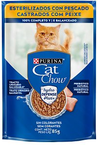 Alimento Úmido Sachê Cat Chow Castrado sabor Peixe ao Molho