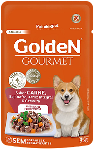 Alimento Úmido Sachê Golden Gourmet Cães Adultos Porte Pequeno sabor Carne