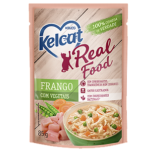 Alimento Úmido Sachê Kelcat Real Food Frango com Vegetais
