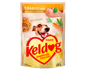 Alimento Úmido Sachê Keldog Frango com Ervilha e Cenoura