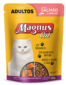 Alimento Úmido Sachê Magnus Cat Adultos sabor Salmão ao Molho