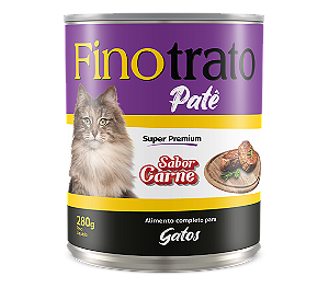 Alimento Úmido Patê Lata Finotrato Gatos Adultos sabor Carne 280g