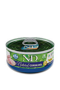 Alimento Úmido Lata N&D Feline Natural sabor Cordeiro 80g