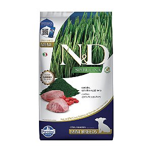 Ração Seca N&D Canine Spirulina Adult Mini sabor Cordeiro, Spirulina e Goji Berry