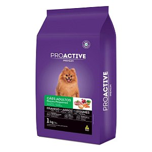 Ração Seca Pro Active Cães Adultos Raças Pequenas sabor Frango, Arroz e Legumes