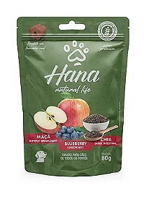 Snack Hana Natural Life Nuggets Cães sabor Maçã, Blueberry e Chia