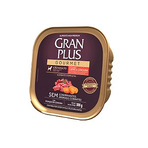 Patê Gran Plus Gourmet Cães Adulto sabor Carne e Cenoura 300g