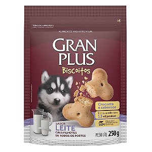 Biscoito Gran Plus Cães Filhotes sabor Leite 250g