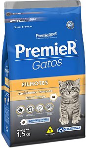 Ração Premier Ambientes Internos Sabor Frango para Gatos Filhotes