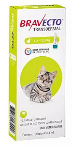 Bravecto Transdermal Plus Antipulgas para Gatos de 2,8 a 6,25kg MSD 1  Pipeta de 0,89ml - Dog e Cat