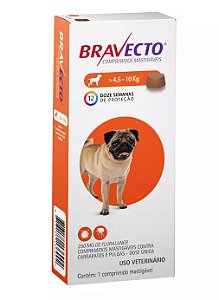 Antipulgas e Carrapatos Bravecto MSD Comprimido Cães 4,5 a 10kg