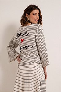 BLUSA LOVE PEACE - LISTRA | REF: 2176