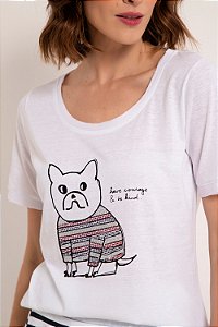 T-SHIRT CACHORRO ROUPINHA - BRANCA | REF: 2195