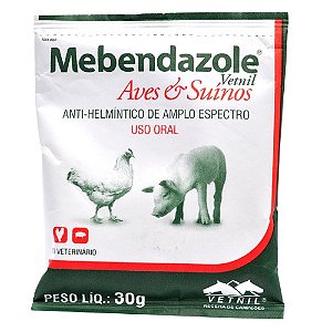 Mebendazole Aves E Suínos Sachê 30g