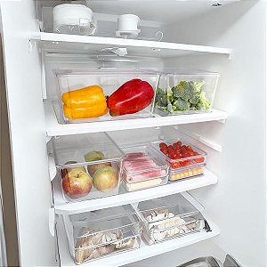 KIt Porta Ovos 30un + Organizador De Geladeira Com Tampa