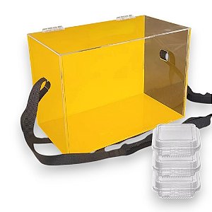 Expositor Acrilico Amarelo 40 Caixinhas Da Felicidade, Bolo Pote, Copos