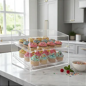 Expositor Acrilico Donuts Cupcake Salgados Bolos Balcão