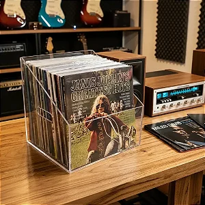 Caixa Acrílico Organizador Discos Vinil Lp