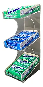 Expositor Acrilico Chiclete Trident Mentos 3 Divisórias