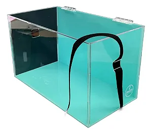 Caixa Expositor Verde Acrílico P/ 48 Caixinhas Alça E Logo