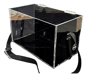 Caixa Expositor Preto Acrílico P/ 40 Caixinhas Alça, Logo