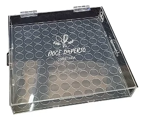 Expositor 100 Brigadeiros Nº4 Alça Pegador Sua Logo Tampa