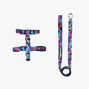 Kit Peitoral H + Guia para cães - Vintage