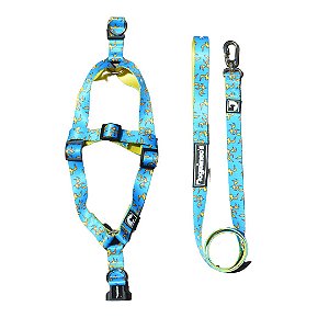 Kit Peitoral Step in + guia para cães - Rocket