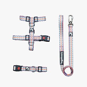 Kit Peitoral H antipuxão + Guia + Coleira para cães - Storm