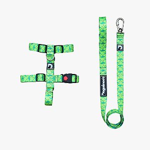 Kit Peitoral H + Guia para cães - Cacto