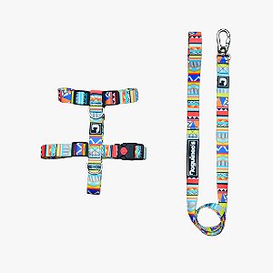 Kit Peitoral H + Guia para cães - Tribo