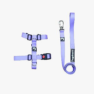 Peitoral H + Guia para cães - Lilás