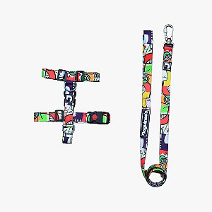 Peitoral H + Guia para cães - Beauty