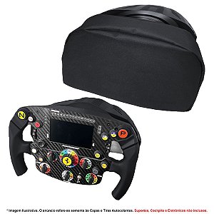 Capa Protetora Qualicapas para Add-On / Volante F1 Logitech Thrustmaster Fanatec Moza Racing Simulador Gamer até 28cm de Diâmetro