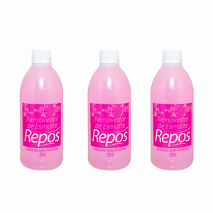 Kit 3 Un Removedor de Esmalte Repos Sem Acetona 500ml