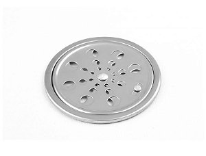 Grelha Tampa Inox Para Ralo Redonda 15x15cm com Caixilho