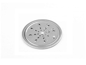Grelha Tampa Inox para Ralo Redonda 10x10cm com Caixilho