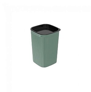Porta Algodão Cotonete Plasútil Verde Frisos