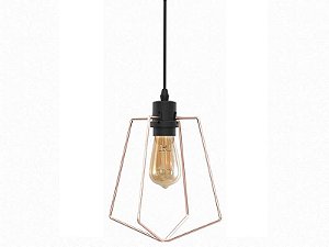 Lustre Pendente Luminária Dourado Trapeze Taschibra Bivolt