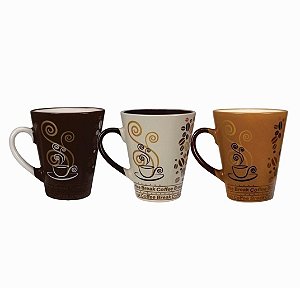 Caneca Porcelana Moinho Sortida 300ml Unidade