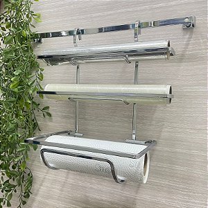 Suporte de Rolos Papel Toalha para Barra Future Cromado